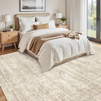 Soalmost Washable Area Rug 8x10 Large Soft Beige Rugs for Living Room