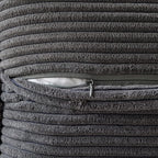 MIULEE Dark Grey Corduroy Decorative Euro Sham Pillow Covers 24x24 Inch - Image 3