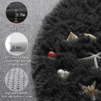 ONASAR Black Round Area Rug 4ft, Soft Bedroom Circle Rugs Floor Mats - Image 2