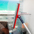DSV Professional Window Squeegee | 2-in-1 Window Cleaner Sponge and 10" Soft Rubber Strip with Extension Pole 50 Inch & 127 cm | Adjustable to Clean from Multiple Angles