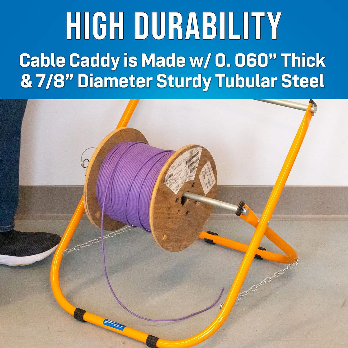 Jonard Tools CC-5442 Double Decker High Durability Steel Cable Caddy, Holds Up to Two 12" Diameter Cable Reels and 100 lb Capacity