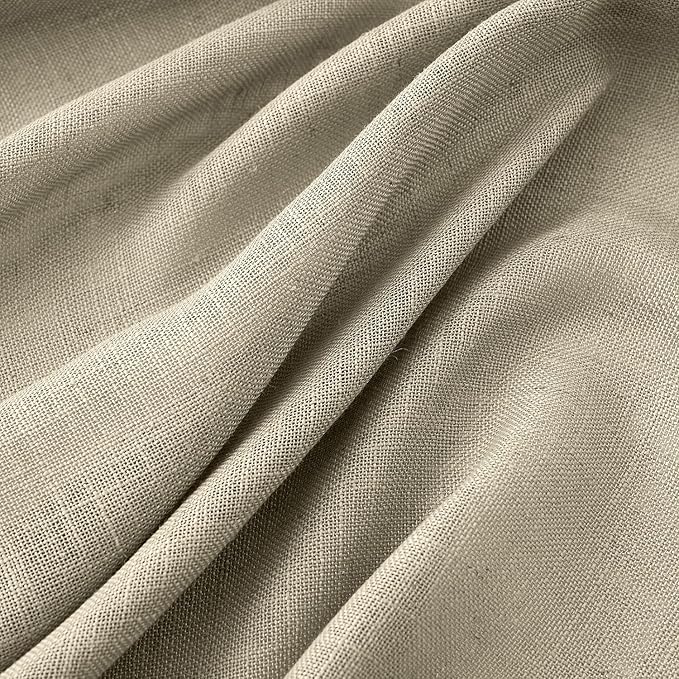 MIULEE Oatmeal Linen Curtains 72 Inch Length 2 Panels - Image 4