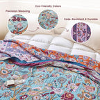 MSGKV Boho Throw Blanket for Bed 60"x80" 100% Cotton Couch Twin Size Floral - Image 3