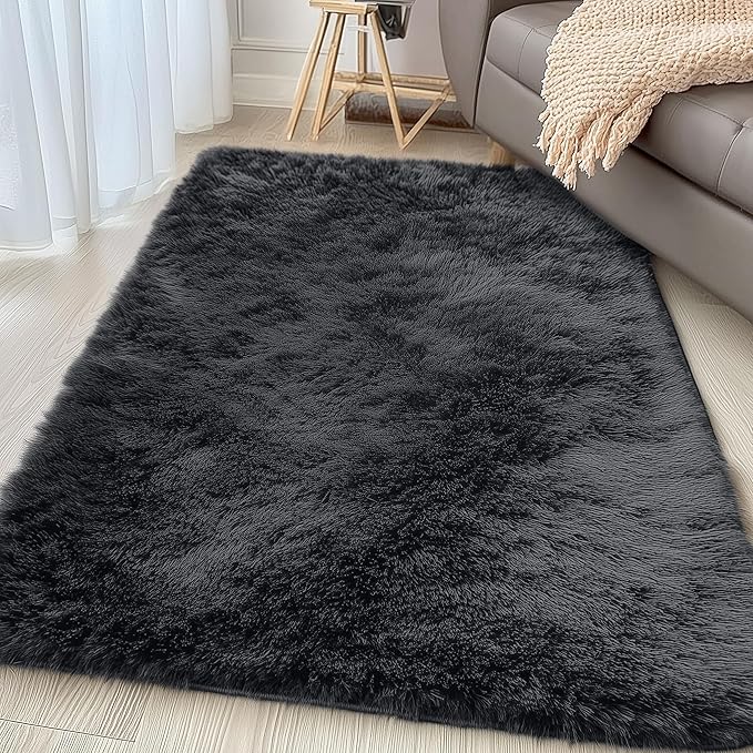 OLANLY 3x4 Machine Washable Accent Rug, Soft Fluffy Shaggy Area Rug - Image 3