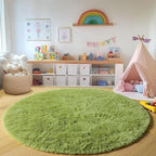 ONASAR Grass Green Round Area Rug 4ft, Soft Bedroom Circle Rugs Floor Mat - Image 5