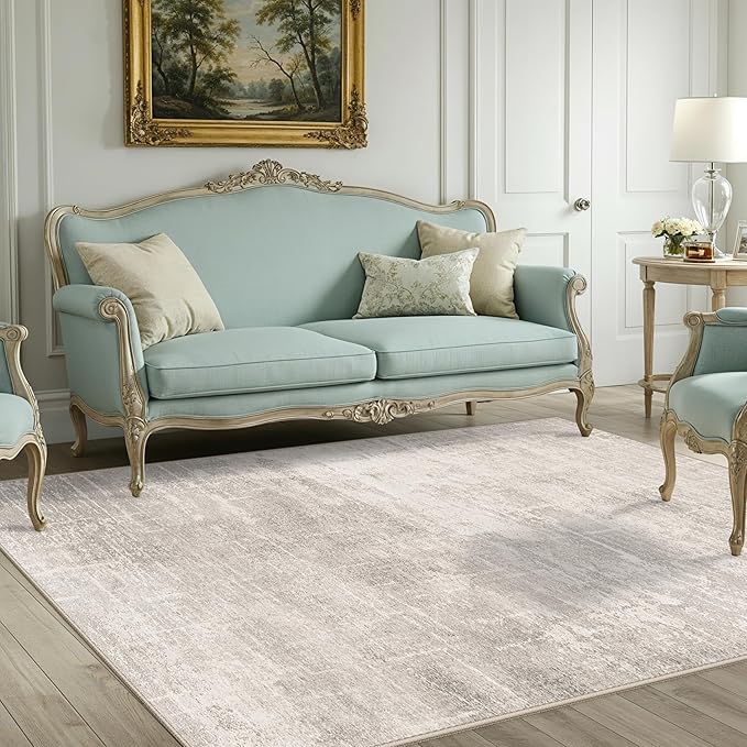 4x6 Living Room Area Rugs: Washable Abstract Non-Slip Small Carpet - Image 2