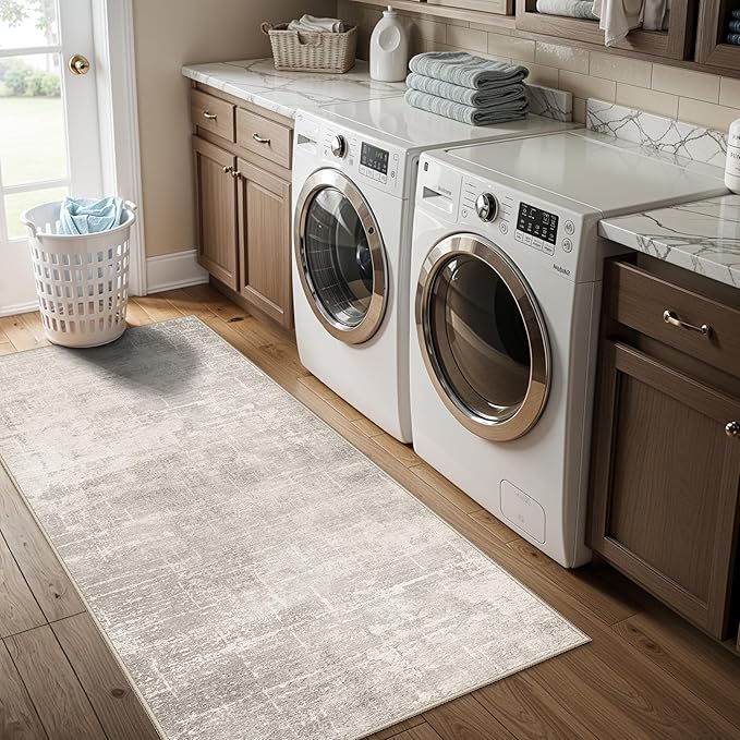 Washable 2x5 Kitchen Runner Rug: Abstract Water Resistant Sink Stove Entryway - Image 5