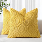 decorUhome Summer Throw Pillow Covers 20x20 Inch Set of 2, Soft Plush Faux Wool by decorUhome