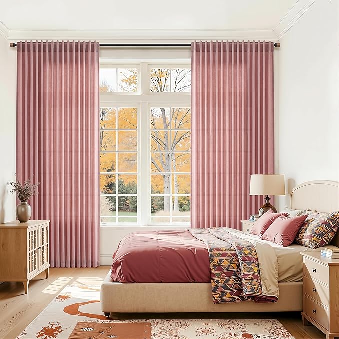 Canyon Rose Linen 112 Inch Curtains - Image 7