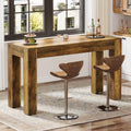 Tribesigns 63" Rectangular Dining Table, Rustic Wooden Kitchen Table with 4 Sturdy Legs, Farmhouse Dining Room Furniture for Family Meals, Apartment, or Small Space (Brown)