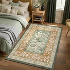 GarveeHome Terracotta Olive Sage Green Washable 5x7 Area Rugs, Botanical Grove - Image 2