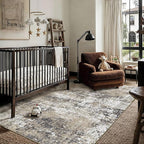 3x5 Abstract Area Rug Brown Washable Modern Neutral Office Carpet Non Slip by PureCozy