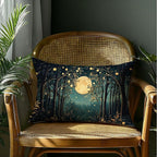 Rustic William Morris Inspired Night Moon Forest Decor Pillow Covers 18x18 - Image 4
