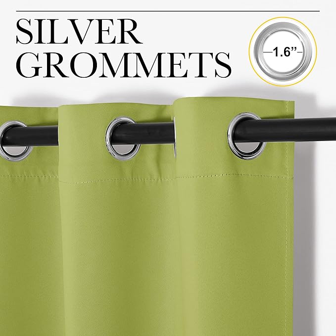 NICETOWN Fresh Green Blackout Curtains 68 inches Length - Image 2