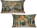 Rustic William Morris Inspired Forest Green Pillow Covers 12x20 Set of 2 by Unknown
