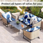 8Pcs Stretch Patio Cushion Covers, - Image 4