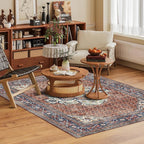 Washable Area Rug 5' x 7' Vintage Traditional Persian Mat - Image 2
