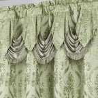 All American Collection New 4 Piece Drape Set with Attached Valance and Sheer with 2 Tie Backs Included (63" Length, Sage)