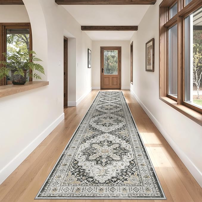 Madane Hallway Runner Rug 2'6''x14' Kitchen Runner, Non Slip Vintage Runners - Image 2