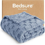 Bedsure GentleSoft Ashley Blue Throw Blanket by BEDSURE