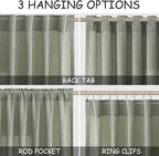 Nanspring Desert Sage Linen Curtains 72 Inch Length - Image 2