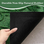 Boho Green Floral Leaves Outdoor Indoor Entrance Doormats, Absorbent Durable - Image 6