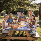 Fitted Waterproof Picnic Table Cover with Bench Covers Heavy Duty Elastic Outdoor Camping Tablecloth for 6 Foot Rectangle Tables Summer Rv Accessories Patio Garden Road Trip Essentials Gifts