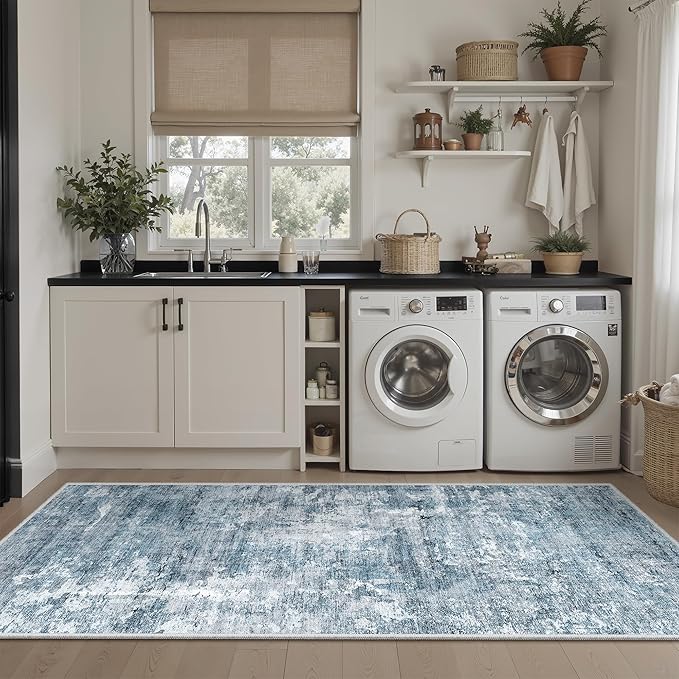 Runner Rug 2'x6' Abstract Washable Non-Slip Runner Rugs - Image 4
