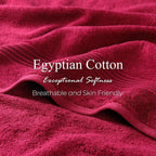 Superior Egyptian Cotton 6-Piece Towel Set, Bathroom Essentials, Towels For Bathroom, Apartment, Airbnb, Guest Bath, Face, Hand, Bath Towels, Washcloths, Absorbent, Fast Drying, Burgundy