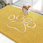 OLANLY Dog Door Mat for Muddy Paws 48x30, Paw Print Design, Absorbs Moisture by OLANLY