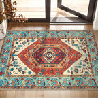 SERISSA Boho Rugs for Entryway, 2x3 Orange Entryway Rug Non-Slip Washable Small - Image 5