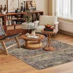 Washable Area Rug 6' x 9' Vintage Traditional Persian Mat - Image 2
