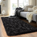 Black Runner Rug for Bedroom Hallways, 2x6 Fluffy Throw Area Rugs Non Slip for by Quntue