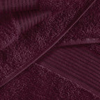 Ultra Soft 3 Pack Cotton Towel Set, Contains a Bath Towel 28x55 inch, a Hand Towel 16x24 inch & a Wash Coth 12x12 inch, Ideal Everyday use, Compact & Lightweight - Burgundy