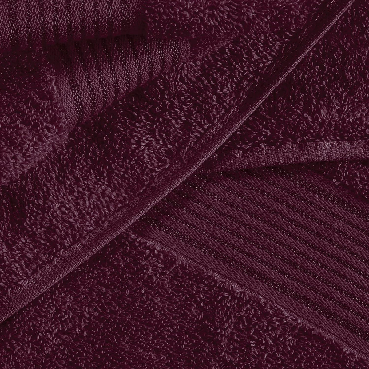 Ultra Soft 3 Pack Cotton Towel Set, Contains a Bath Towel 28x55 inch, a Hand Towel 16x24 inch & a Wash Coth 12x12 inch, Ideal Everyday use, Compact & Lightweight - Burgundy