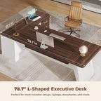 Jocoevol 78.7" L-Shaped Executive Desk, Extra Large Home Office Desk