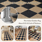 Lahome Colette Checkered Easy Jute Runner, 2x6 Kitchen Runner Rug Non Slip - Image 3