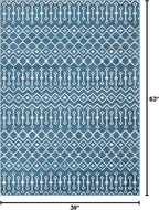 Unique Loom Moroccan Trellis Collection Area Rug - Mamounia (3' 3" x 5' 3" Rectangle Blue/Ivory)