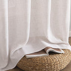 MIULEE White Linen Curtains 120 Inches Long - Image 7