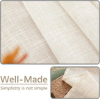 Natural Linen Textured Rectangle Tablecloth, Slubby Lightweight Table Cloth 52 x 108 Inch, Water Resistant Stain Resistant Farmhouse Burlap Table Cover for Kitchen Dining Room