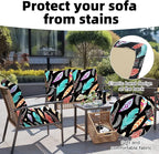 8Pcs Outdoor Cushion Covers, Patio Cushion Covers, Stretch Elastic Slipcovers - Image 4