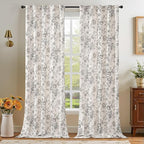 jinchan Linen Blend Curtain Floral Curtains - Image 6