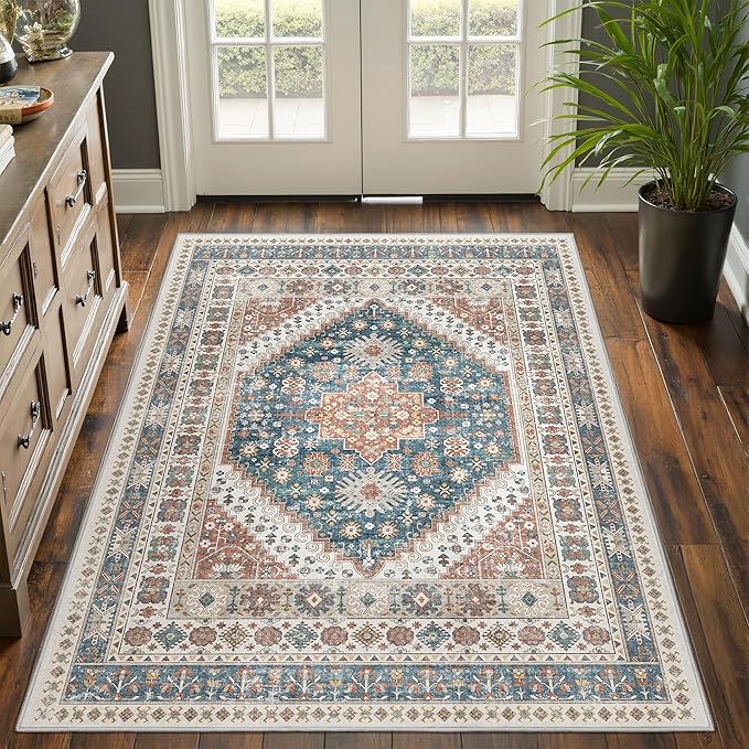 3x5 Washable Area Rug for Entryway, Kitchen Rugs Non Slip for Dining Room by Restydon