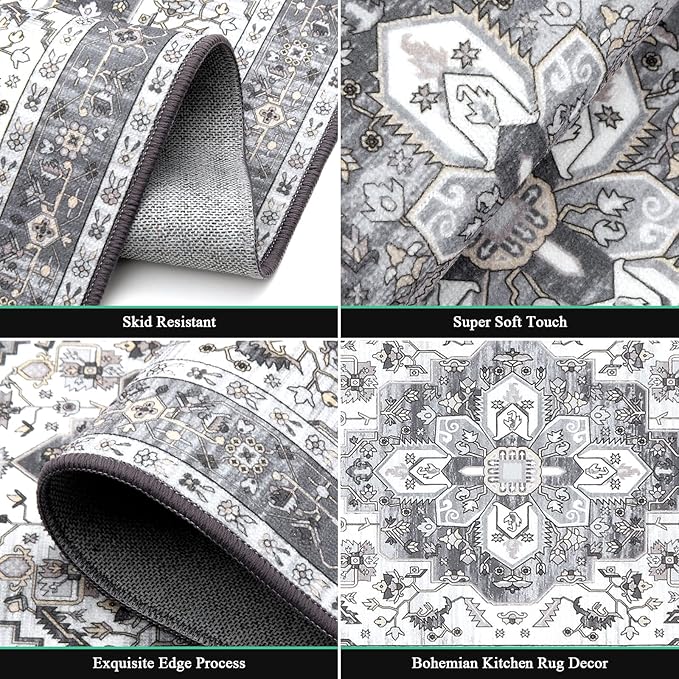 HEBE Boho Kitchen Rug Sets 3 Piece - Image 4