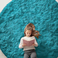 OLANLY Teal Round Rugs for Bedroom by OLANLY