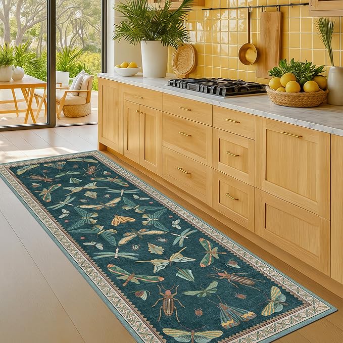 Hazo Haus Brown and Green Kitchen Sink Runner Rug 2x6 - Image 6