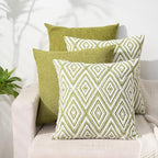 HPUK Decorative Throw Pillow Covers Set of 4 Geometric Design Linen Cushion by HPUK