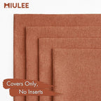 MIULEE Pack of 4 Decorative Rust Throw Pillow Covers Linen Waterproof Pillow - Image 5