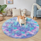 4x4 ft Tie Dye Rainbow Round Rug - Image 5