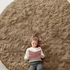 OLANLY Taupe Round Rugs for Bedroom by OLANLY